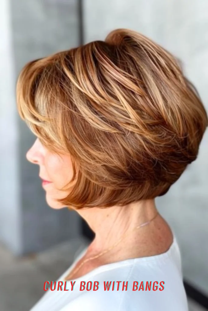 Curly Bob with Bangs