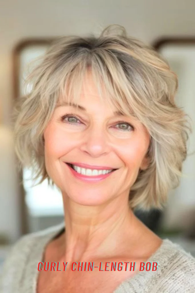 Curly Chin-Length Bob