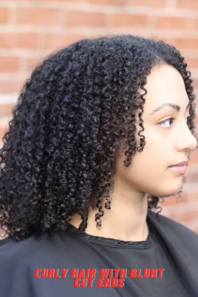 Curly Hair with Blunt Cut Ends
