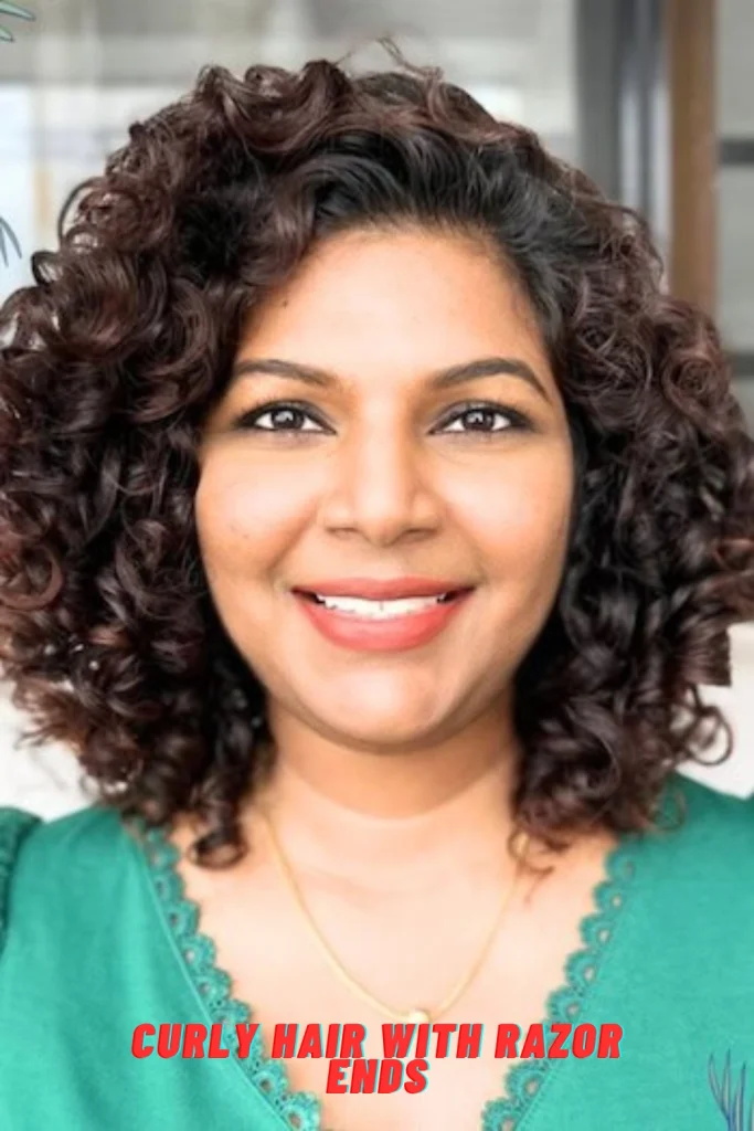 Curly Hair with Razor Ends