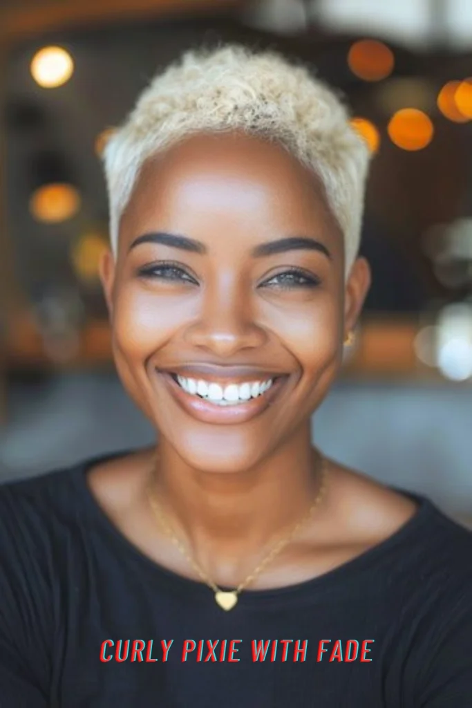 Curly Pixie With Fade