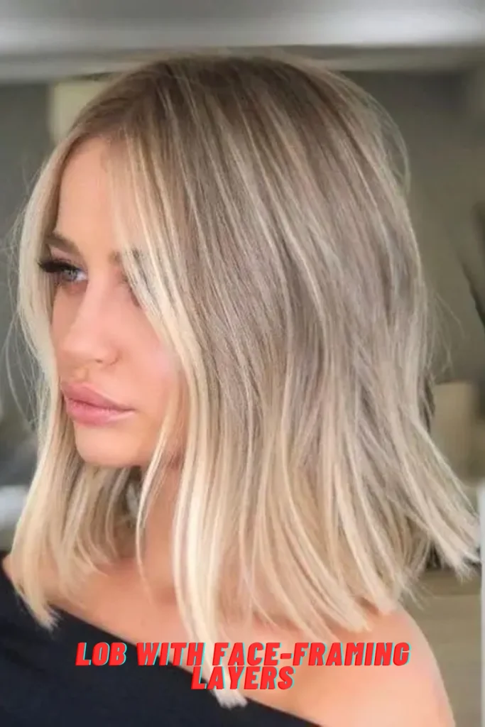 Lob with Face-Framing Layers
