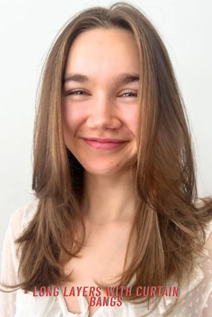 Long Layers with Curtain Bangs