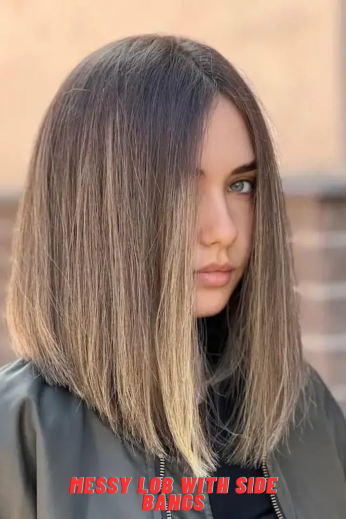 Messy Lob with Side Bangs