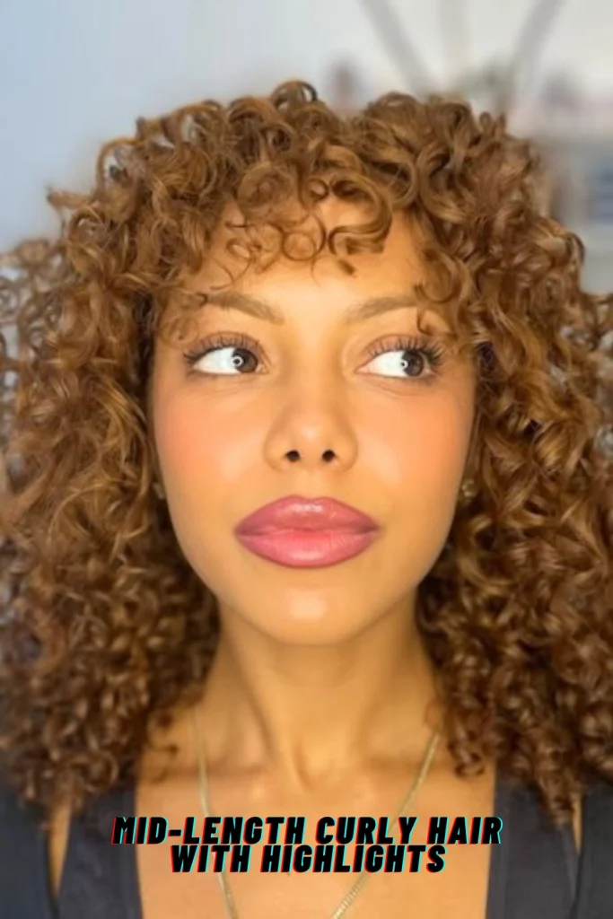 Mid-Length Curly Hair with Highlights