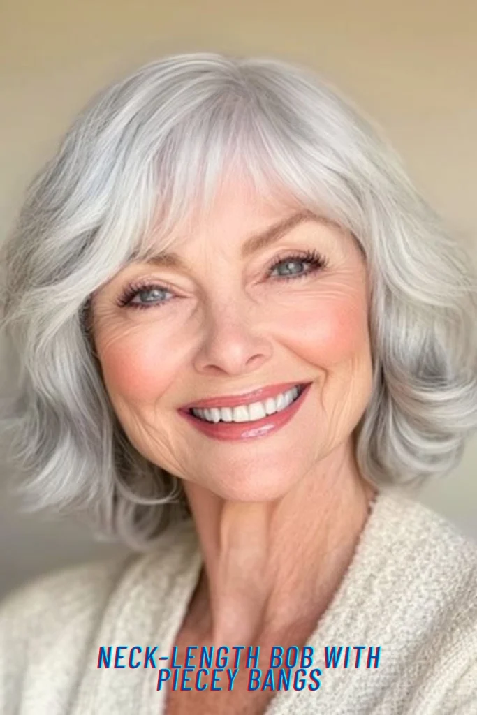 Neck-Length Bob with Piecey Bangs