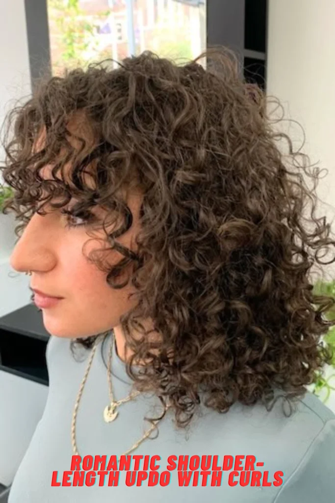 Romantic Shoulder-Length Updo with Curls