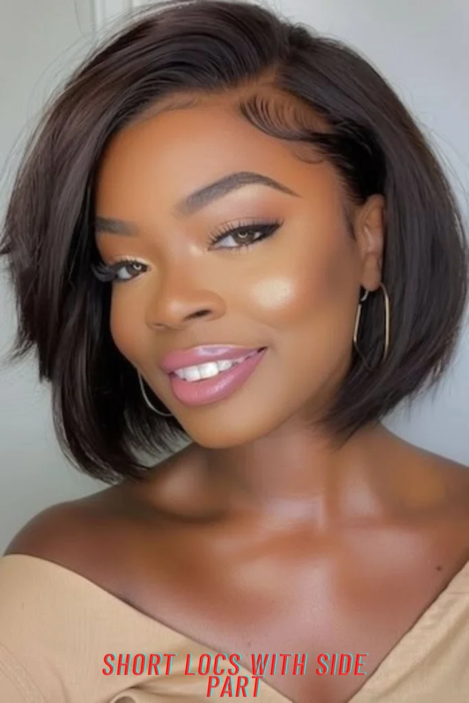 Short Locs With Side Part