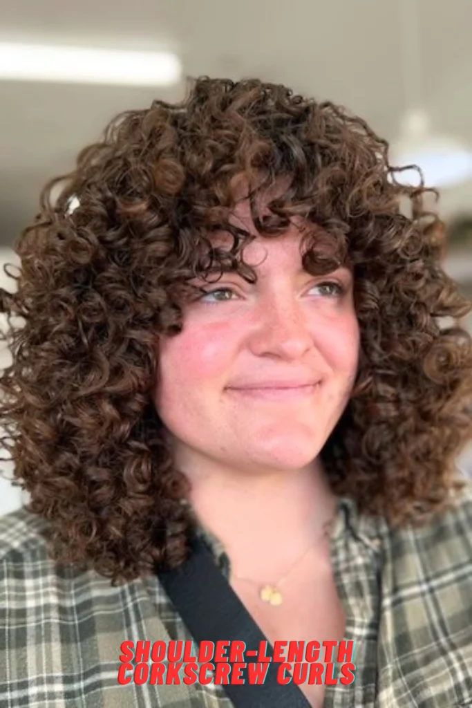 Shoulder-Length Corkscrew Curls