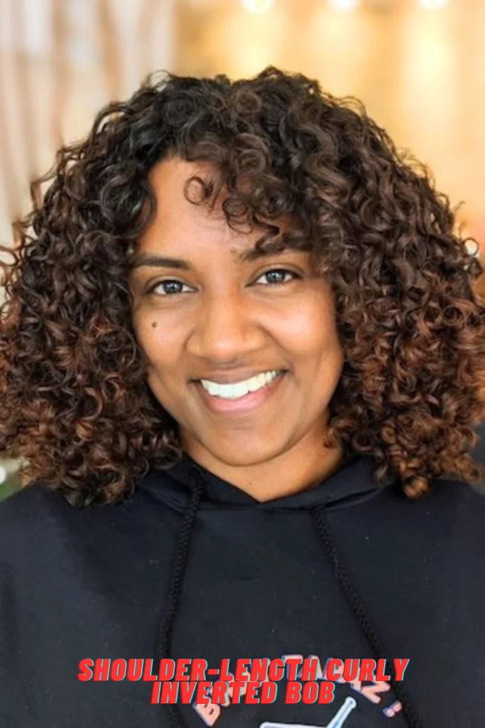 Shoulder-Length Curly Inverted Bob