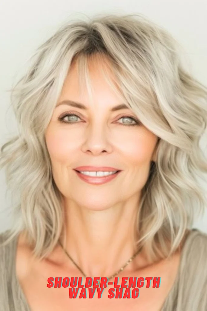 Shoulder-Length Wavy Shag