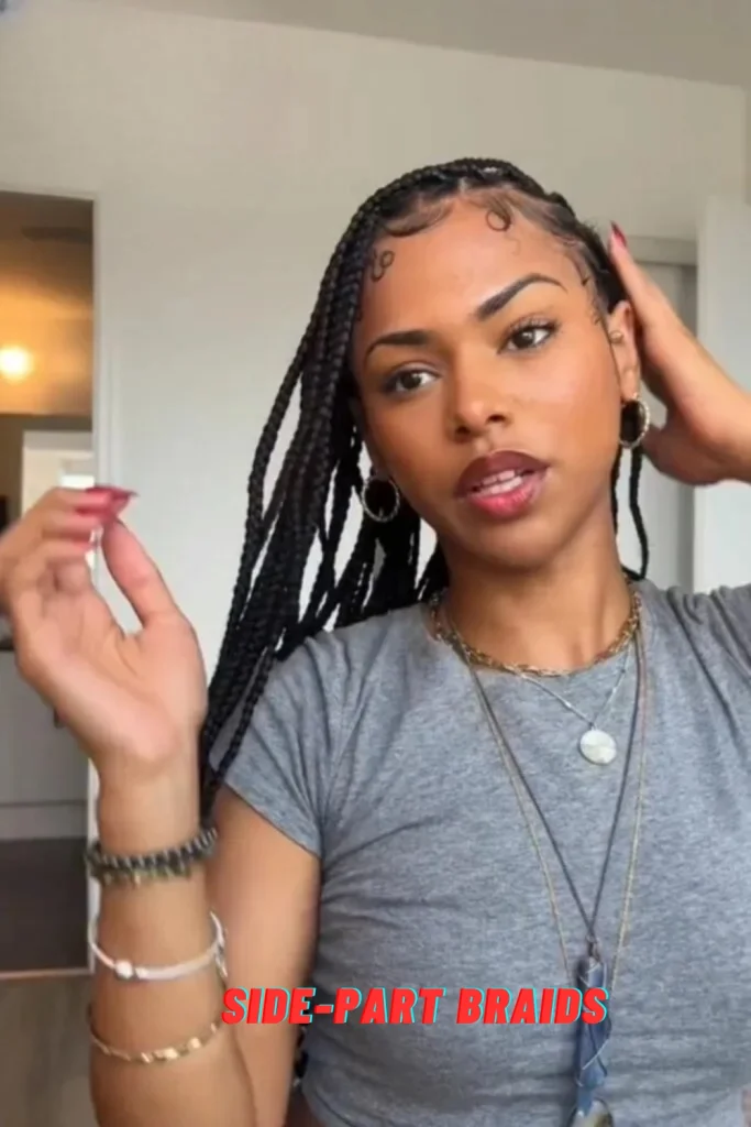 Side-Part Braids