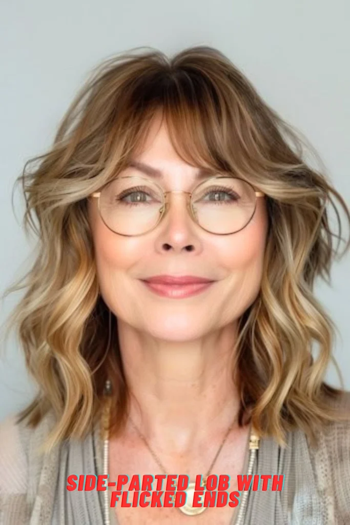 Side-Parted Lob With Flicked Ends