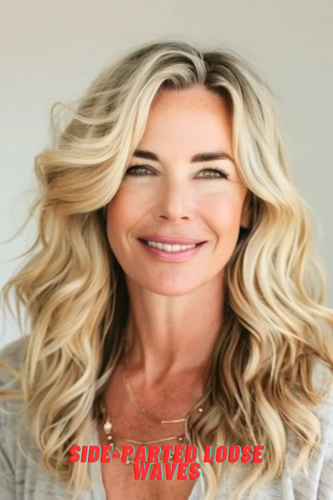 Side-Parted Loose Waves