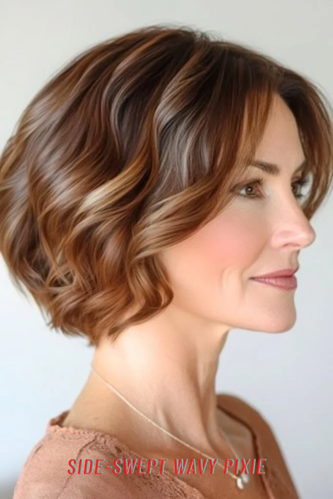 Side-Swept Wavy Pixie
