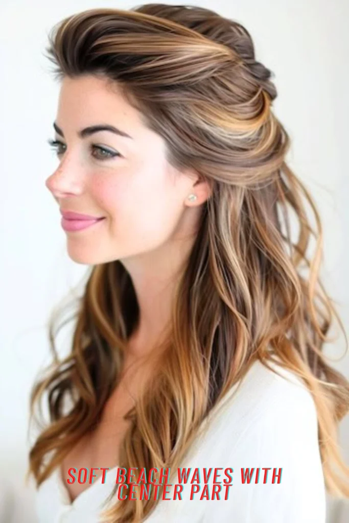 Soft Beach Waves with Center Part