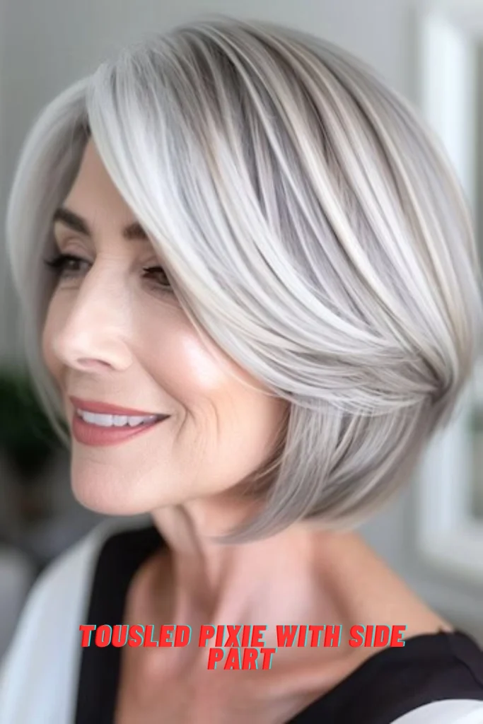 Tousled Pixie with Side Part