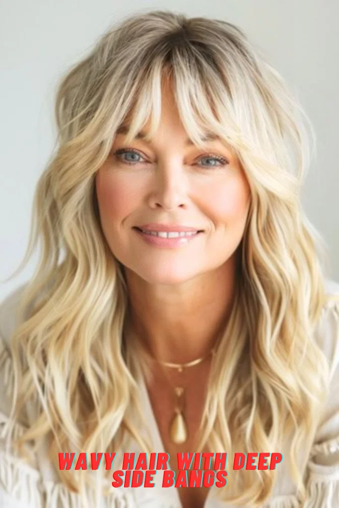 Wavy Hair with Deep Side Bangs