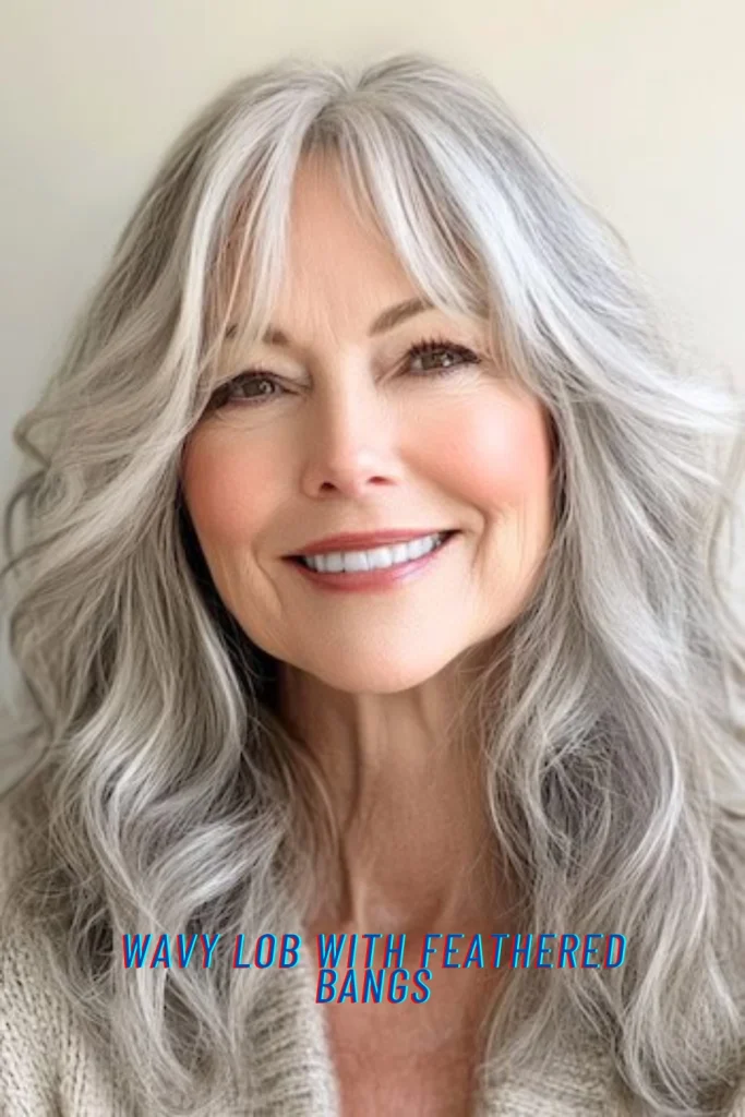 Wavy Lob with Feathered Bangs