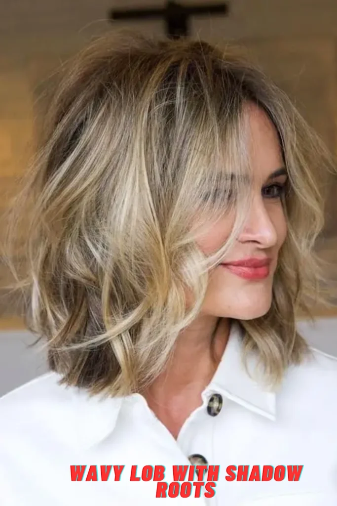 Wavy Lob with Shadow Roots
