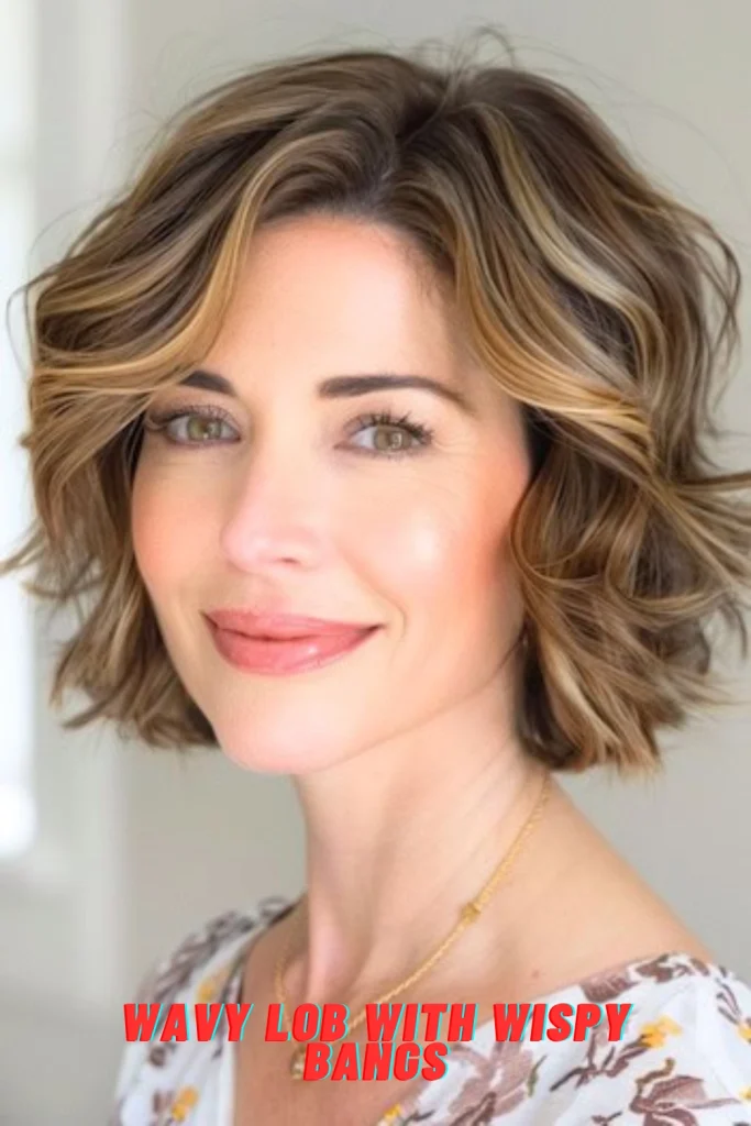 Wavy Lob with Wispy Bangs