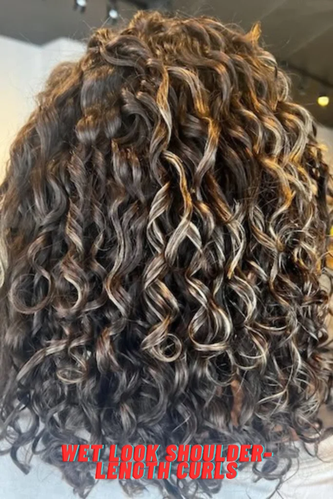 Wet Look Shoulder-Length Curls