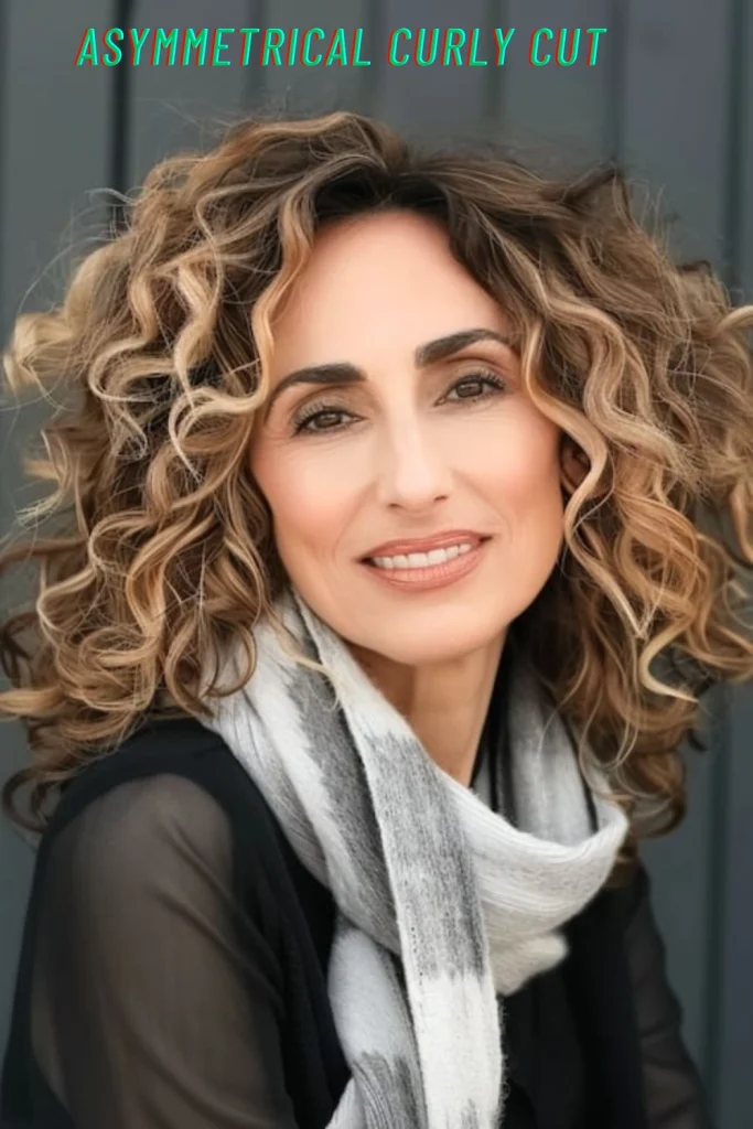 Asymmetrical Curly Cut