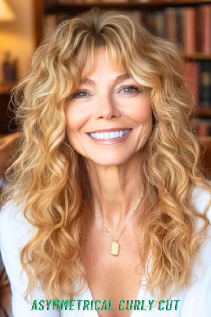 Asymmetrical Curly Cut