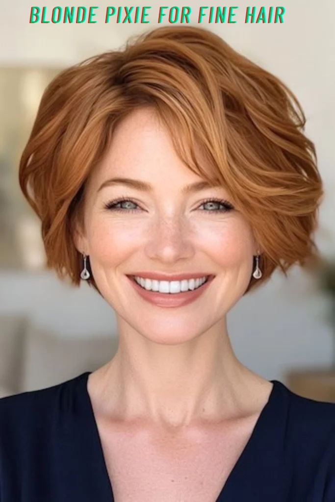 Blonde Pixie For Fine Hair