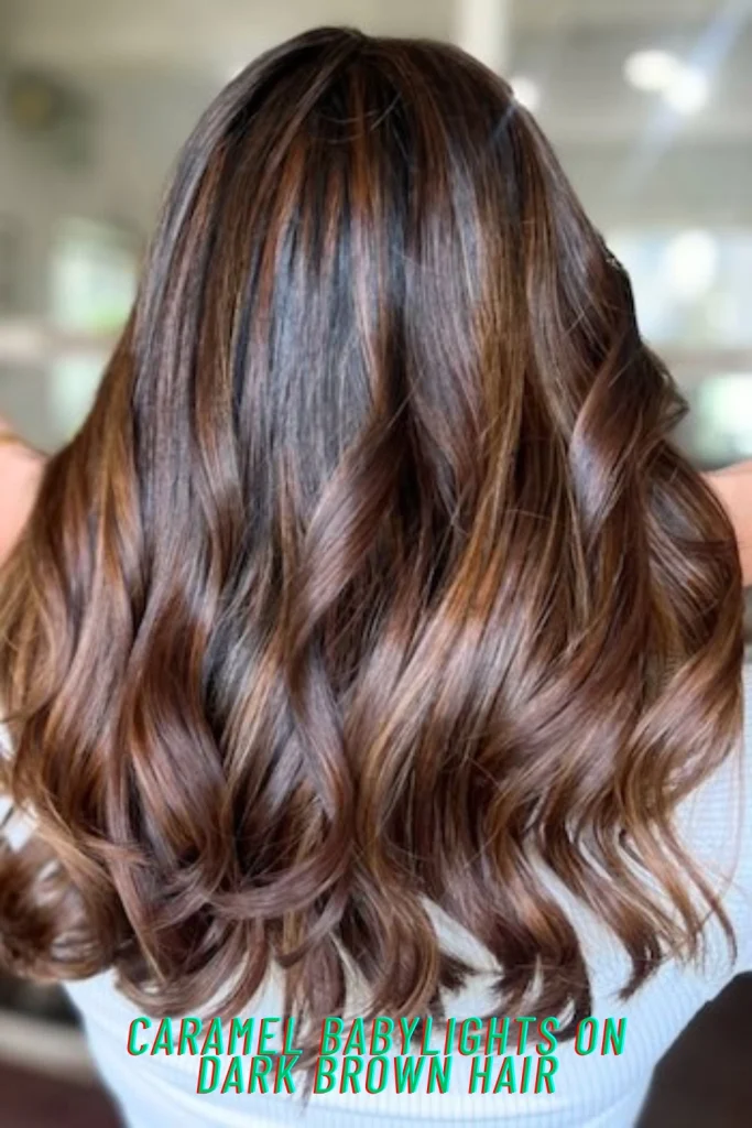 Caramel Babylights on Dark Brown Hair