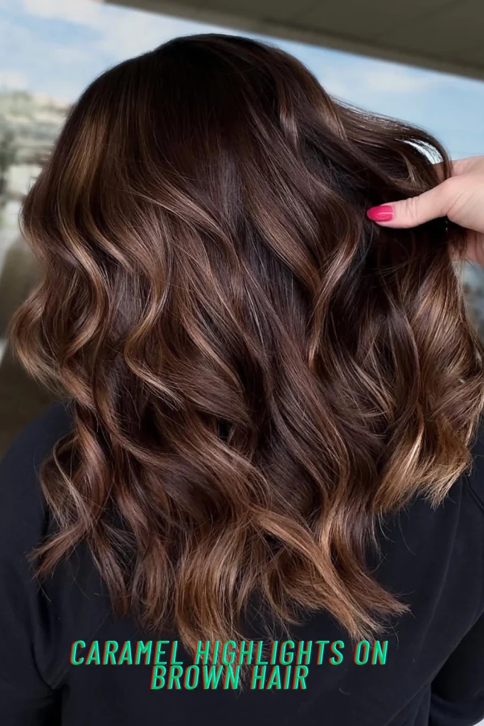 Caramel Highlights on Brown Hair