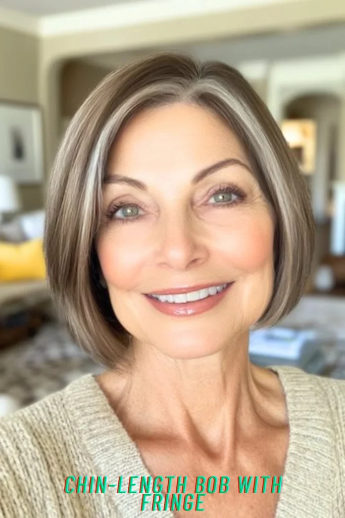 Chin-Length Bob with Fringe