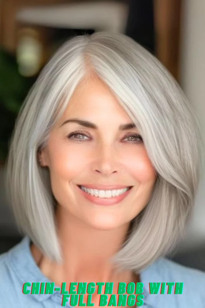 Chin-Length Bob with Full Bangs