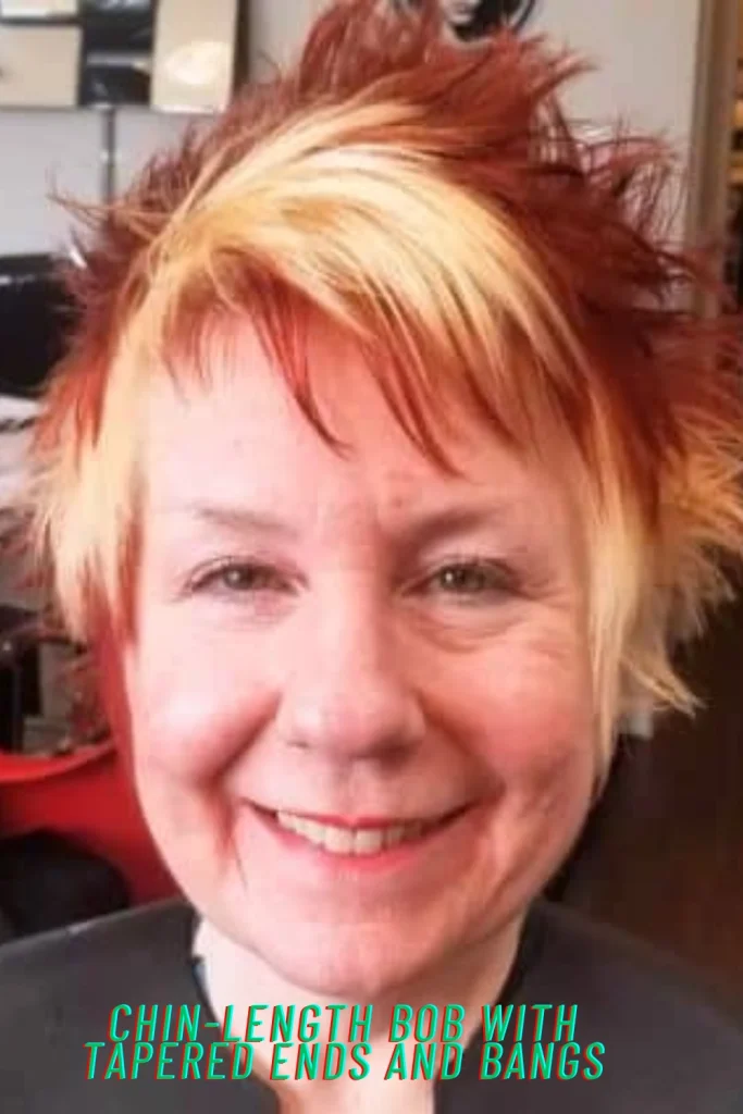 Chin-Length Bob with Tapered Ends and Bangs