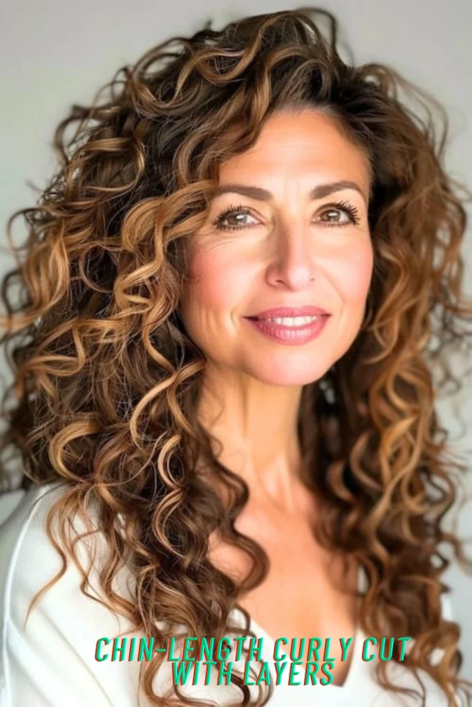 Chin-Length Curly Cut with Layers