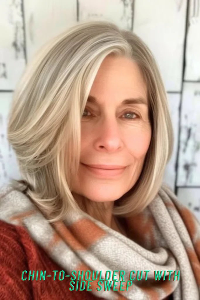 Chin-to-Shoulder Cut With Side Sweep