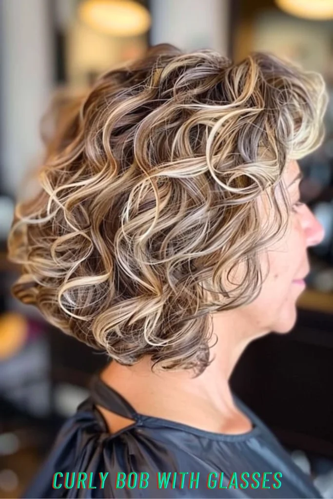 Curly Bob with Glasses
