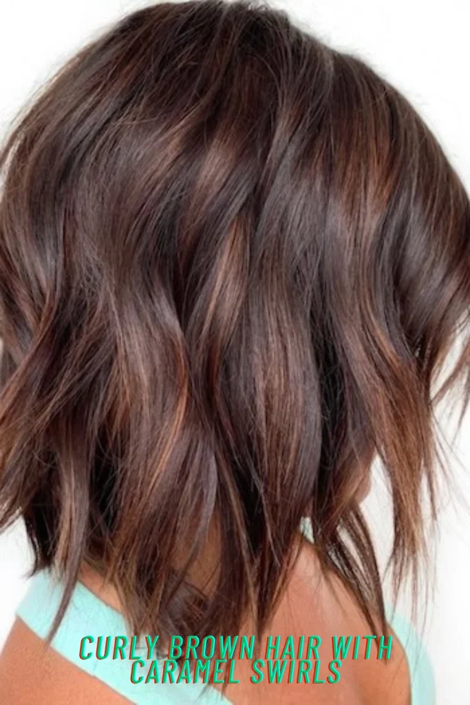 Curly Brown Hair with Caramel Swirls