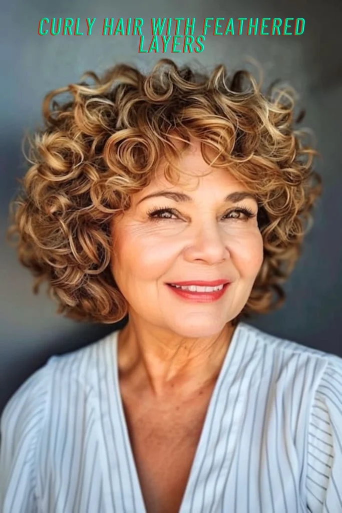 Curly Hair with Feathered Layers