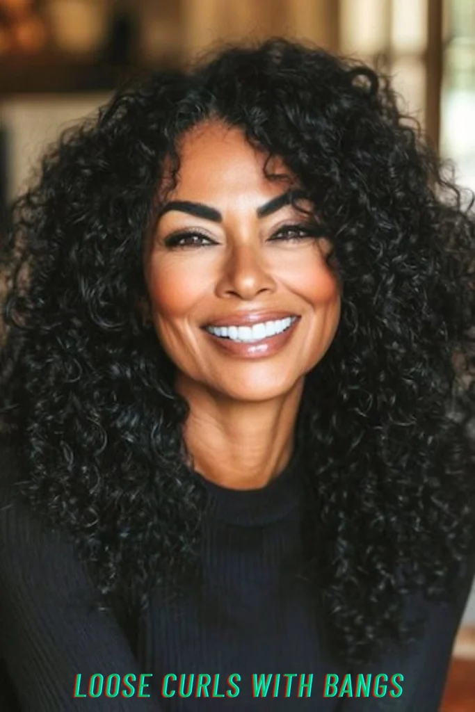 Loose Curls with Bangs
