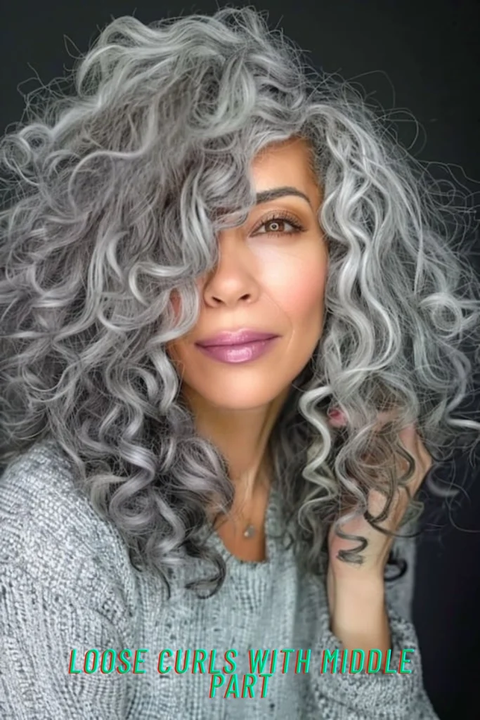 Loose Curls with Middle Part