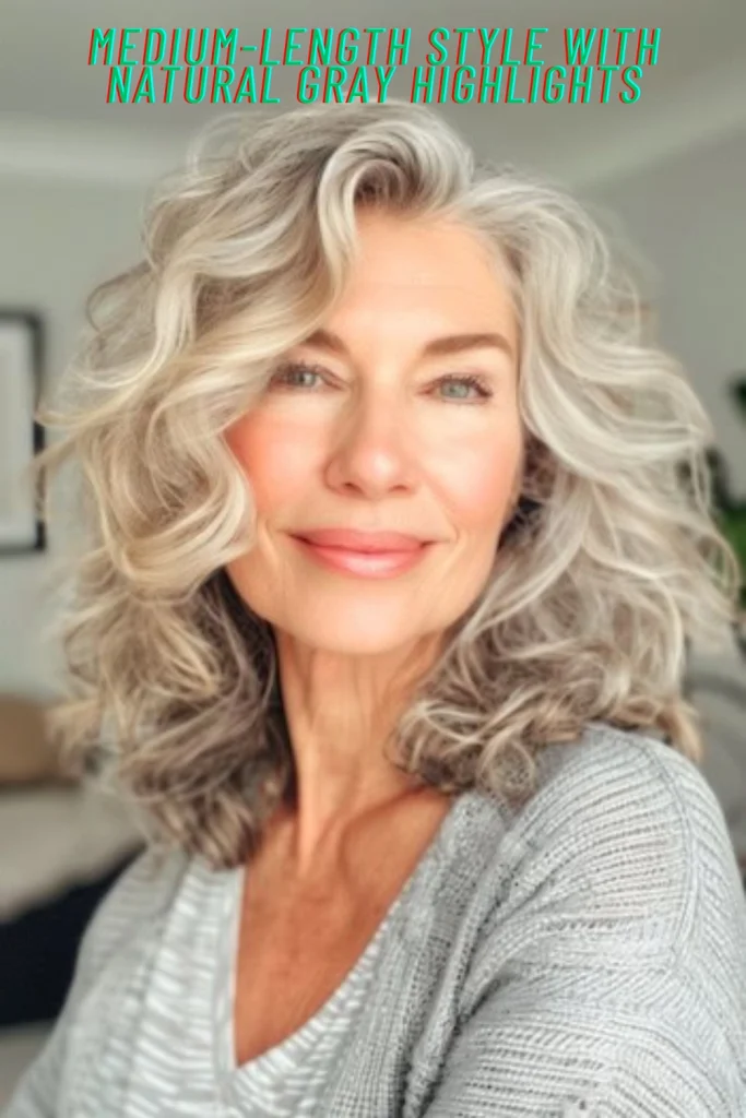 Medium-Length Style With Natural Gray Highlights