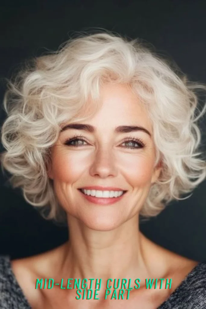 Mid-Length Curls with Side Part