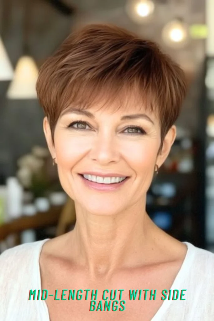 Mid-Length Cut with Side Bangs