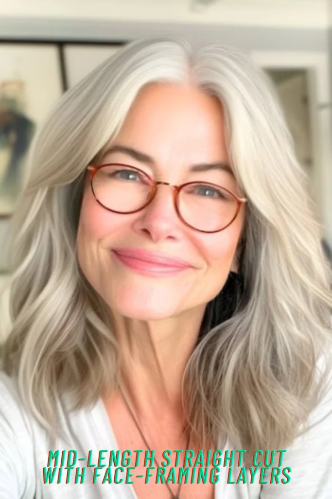 Mid-Length Straight Cut With Face-Framing Layers