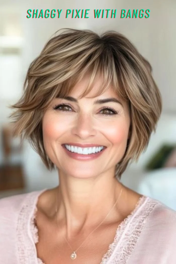 Shaggy Pixie With Bangs