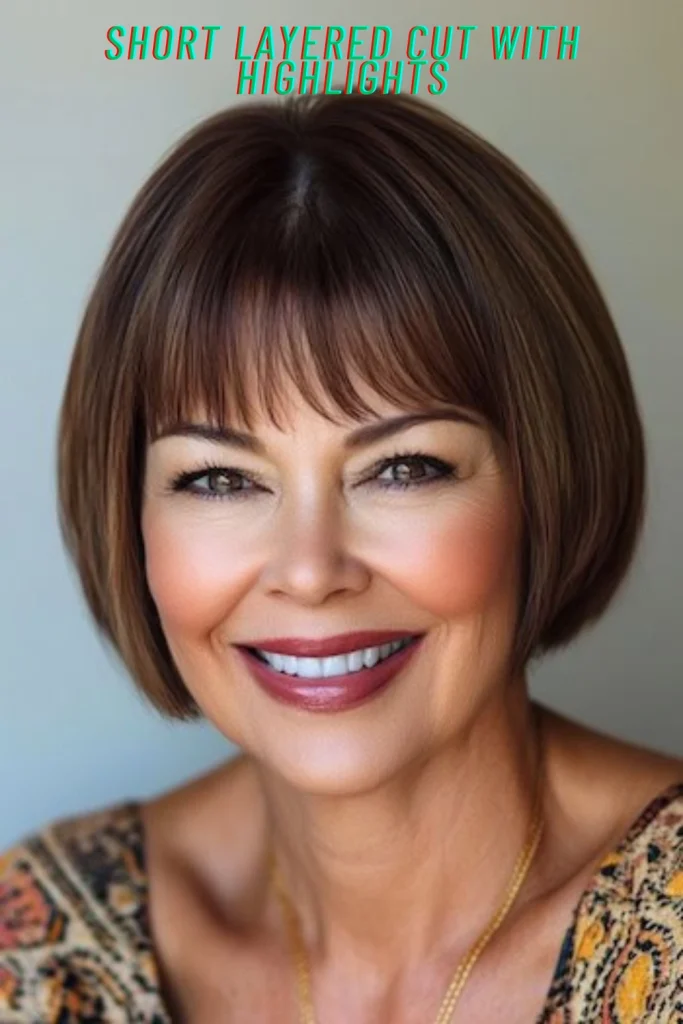 Short Layered Cut with Highlights