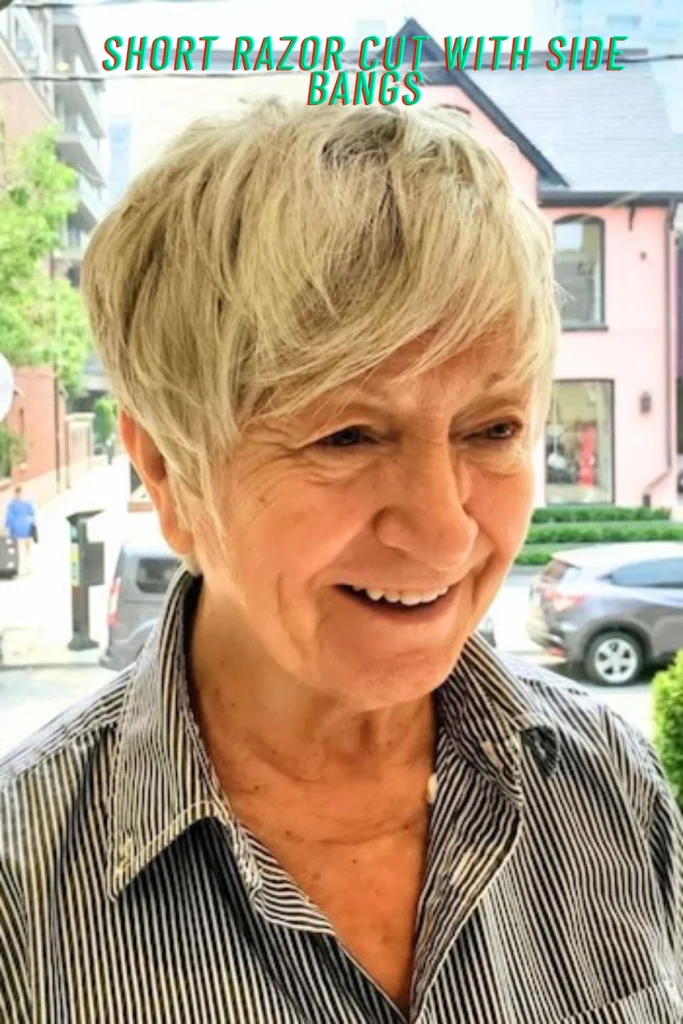 Short Razor Cut with Side Bangs