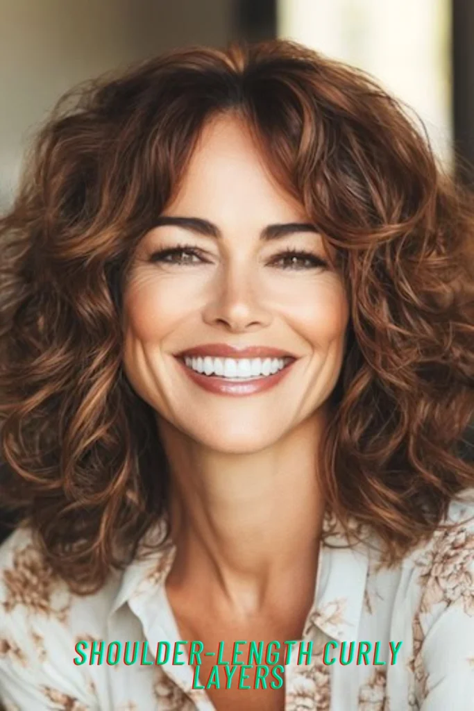 Shoulder-Length Curly Layers