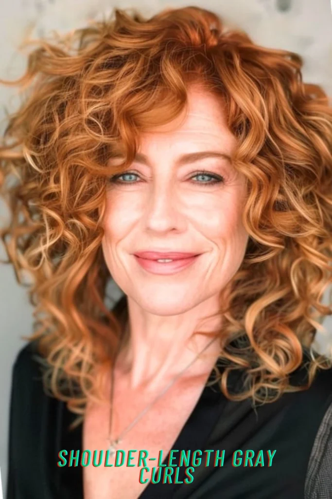 Shoulder-Length Gray Curls